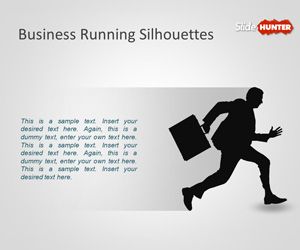 Business Running Silhouettes PowerPoint Template