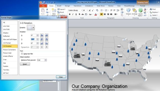 3D Rotation of Map in PowerPoint