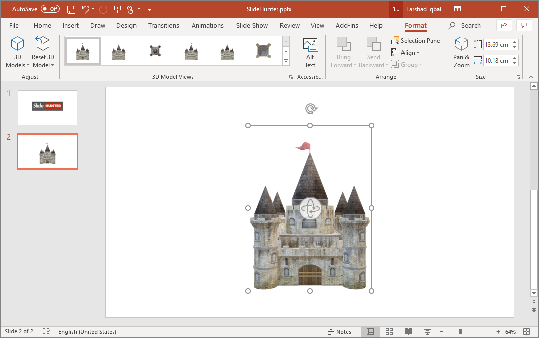 3d model in powerpoint