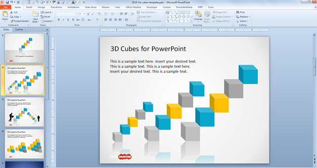 Cubes 3D PowerPoint Template