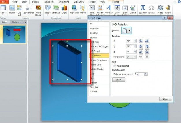 3d format in powerpoint