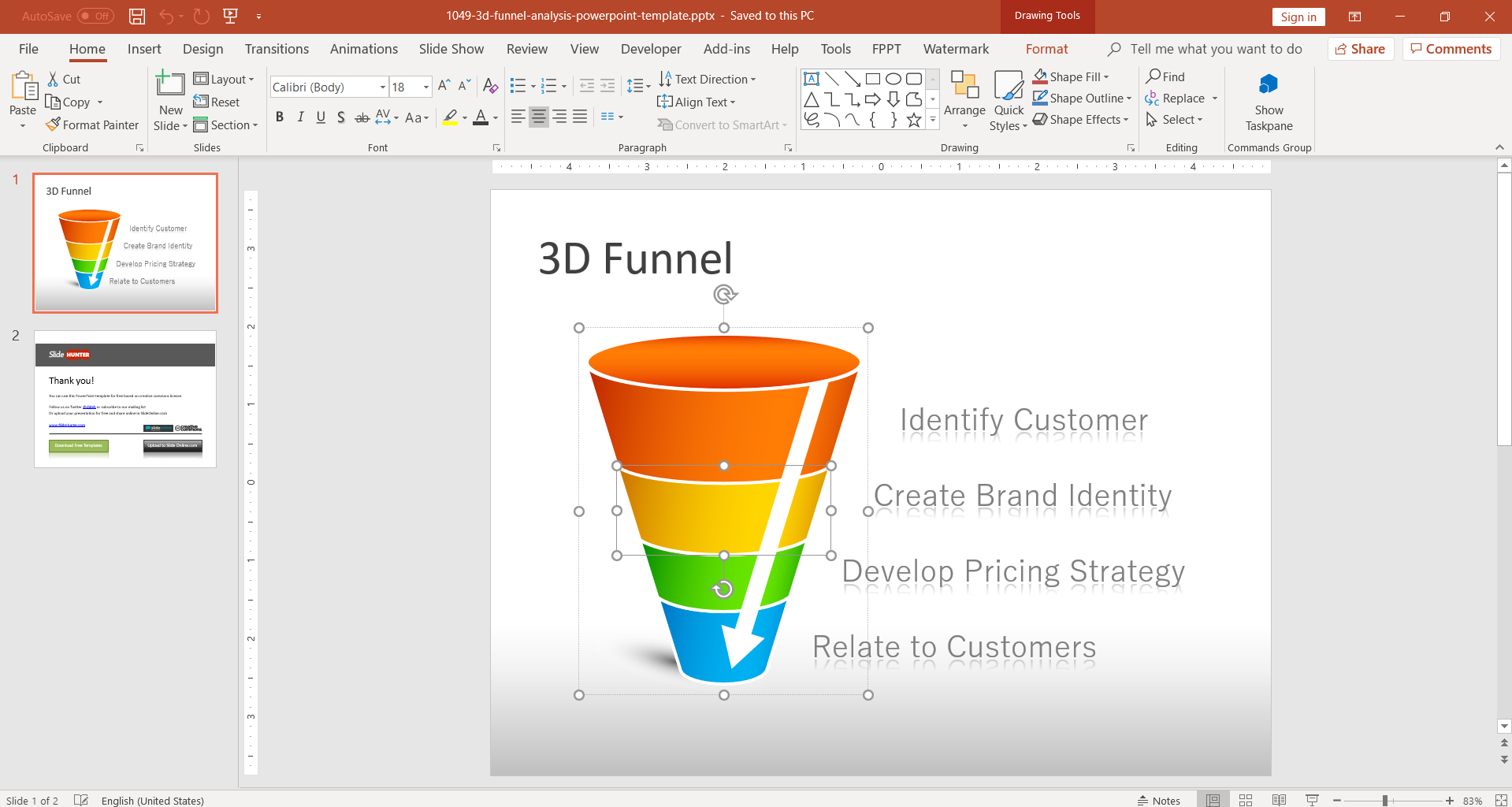 Editable 3D Funnel PowerPoint template