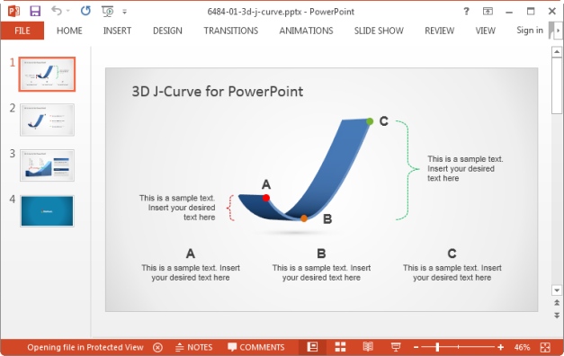 3d j curve for powerpoint