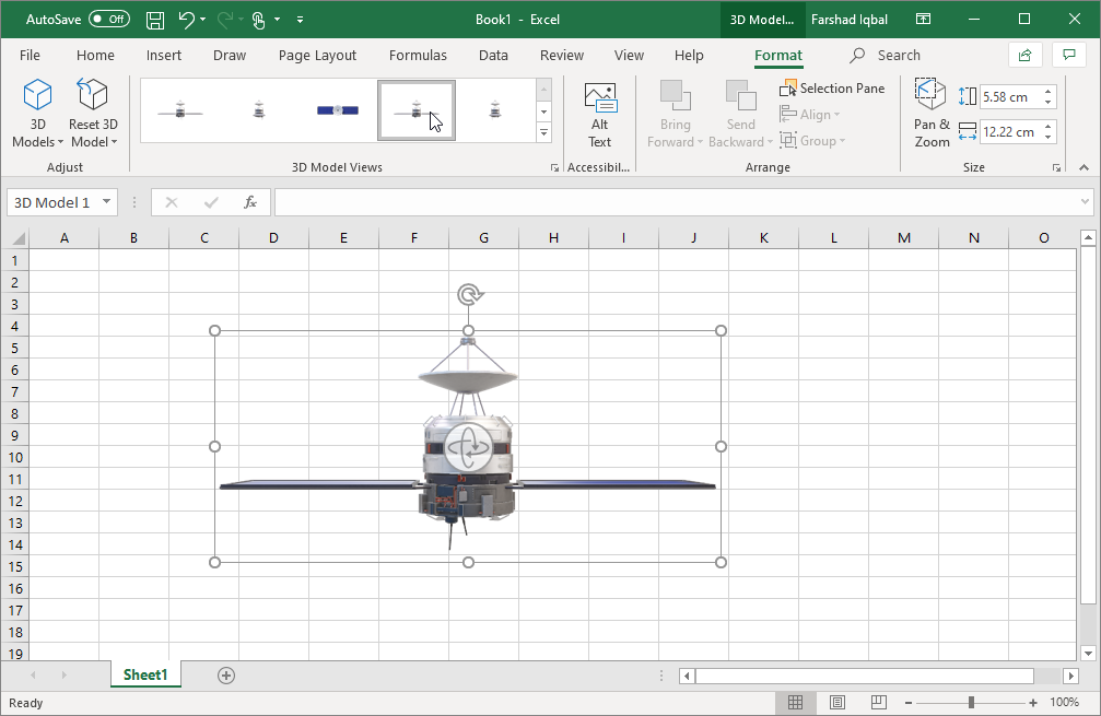 3d model in excel