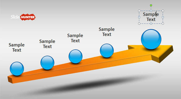 Plantilla PowerPoint con Línea de Tiempo 3D y Flecha