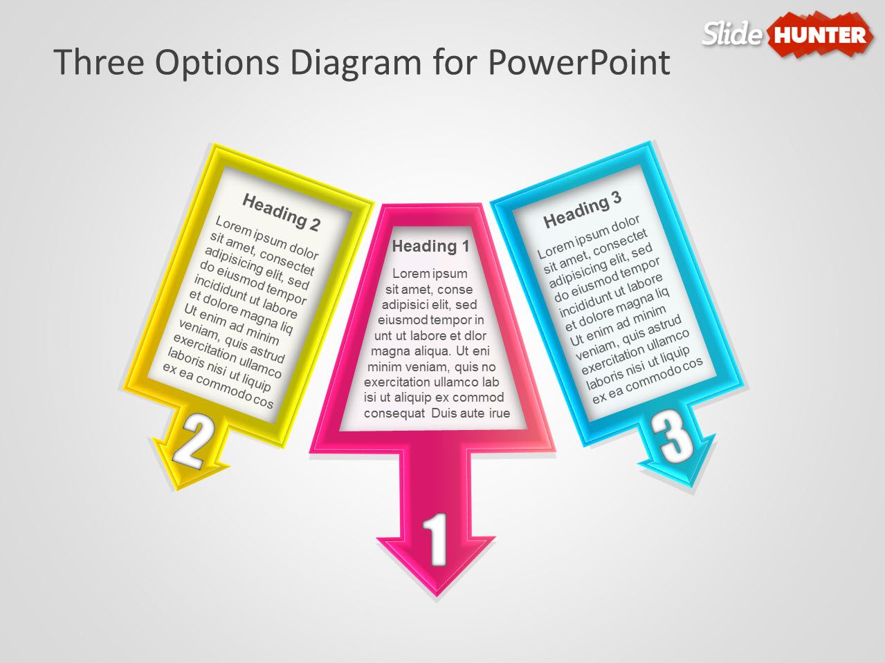 Three Options Diagram for PowerPoint Presentations