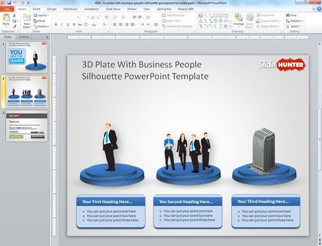 free business template with corporate slide design and 3D objects