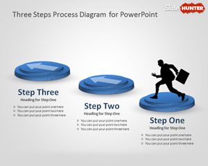 Three Steps Process Diagram for PowerPoint