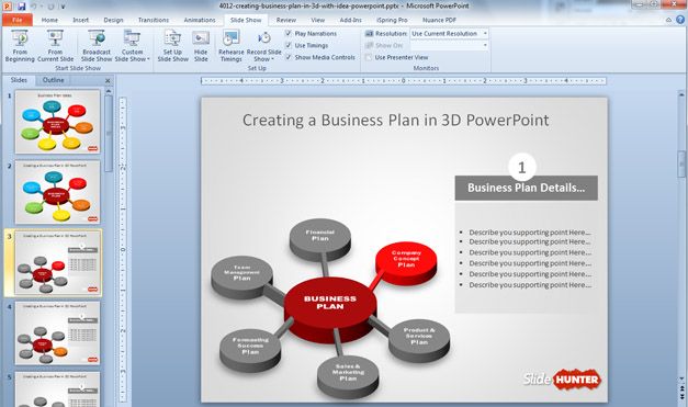 3D Business Plan Diagram Idea for PowerPoint