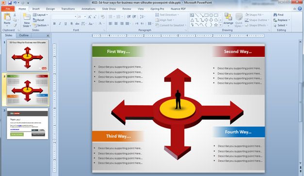 Four Arrows PowerPoint Template