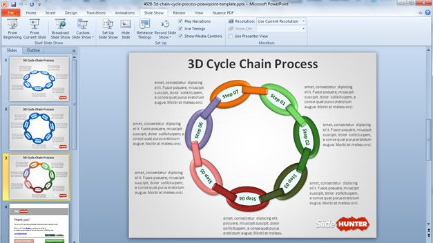 Free Circular Chain Diagram for PowerPoint Presentations