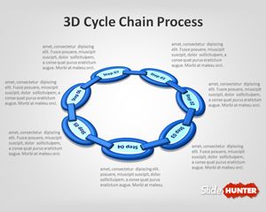 3D Cycle Chain Process PowerPoint Template