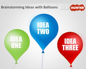 Balloons PowerPoint Template for Brainstorming