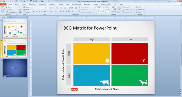 Free Boston Matrix PowerPoint template and slide design