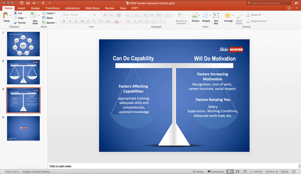 Free Human Resource Factors Template for PowerPoint & Presentation Slides