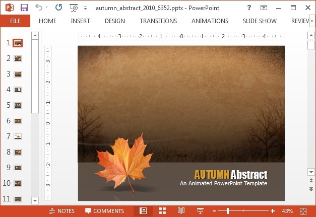 Abstract autumn PowerPoint template