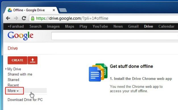 Access Google Drive Offline