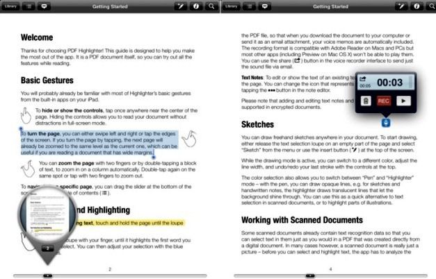 Add Text Notes, Voice Memos, Sketches And Highlight Passages