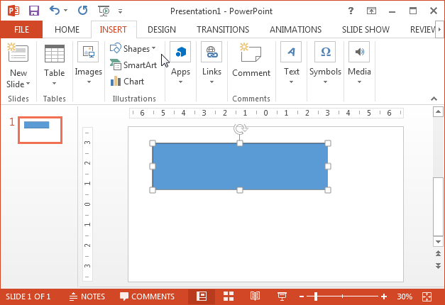 Add a shape to create a button in PowerPoint