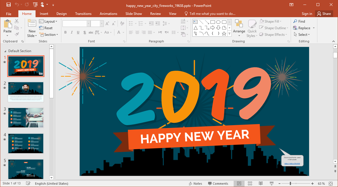 New Year 2019 PowerPoint Templates