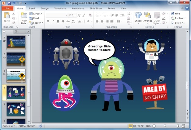 Animated Alien PowerPoint Template