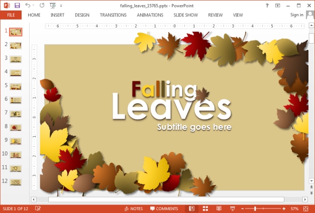 Animated Autumn PowerPoint template