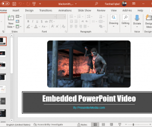 Animated Blacksmith forging text PowerPoint template