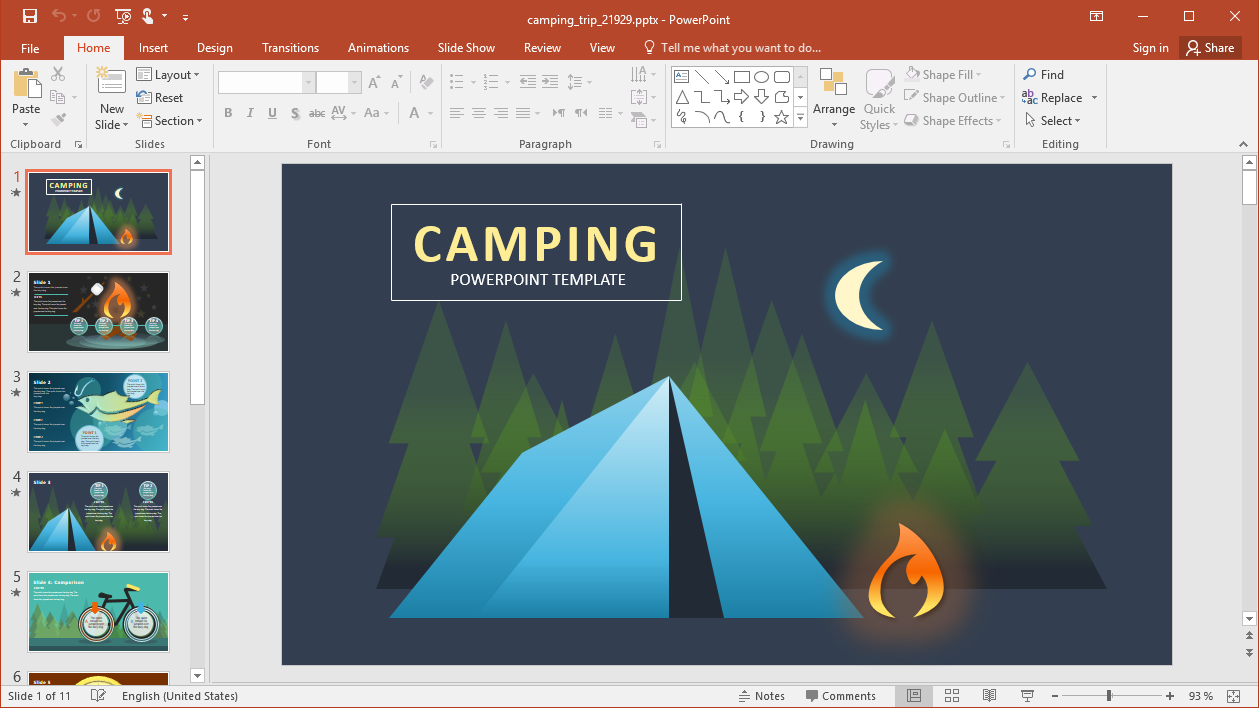 Animated Camping PowerPoint Template