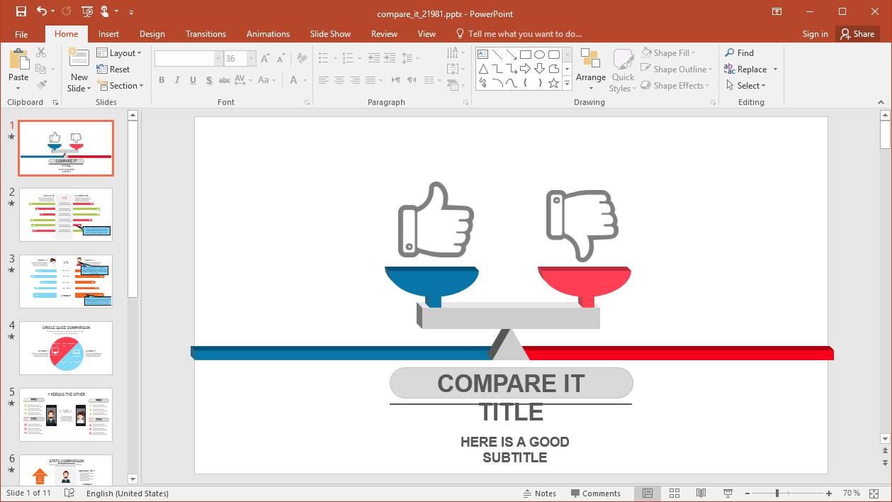 Animated Comparison PowerPoint Template