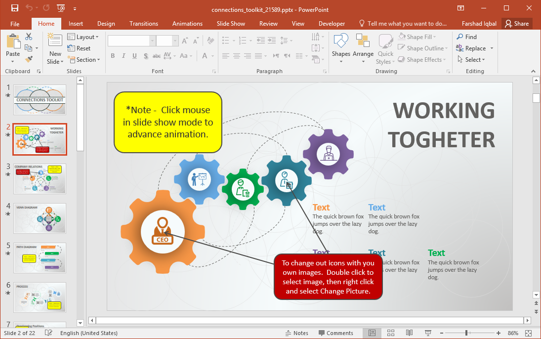 Animated Connections PowerPoint Template