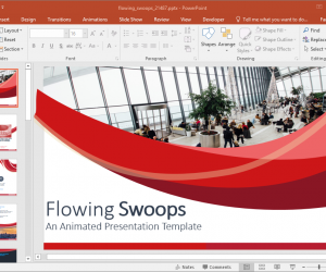 Animated Flowing Swoops PowerPoint Template