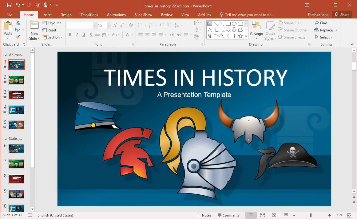 Animated History PowerPoint Template