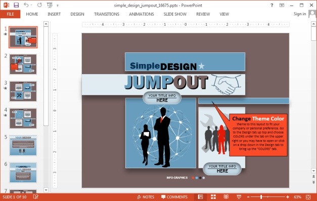 Animated Simple Design Jumpout Template for PowerPoint