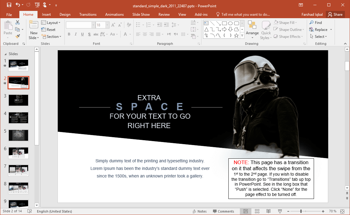 Animated Space PowerPoint Template