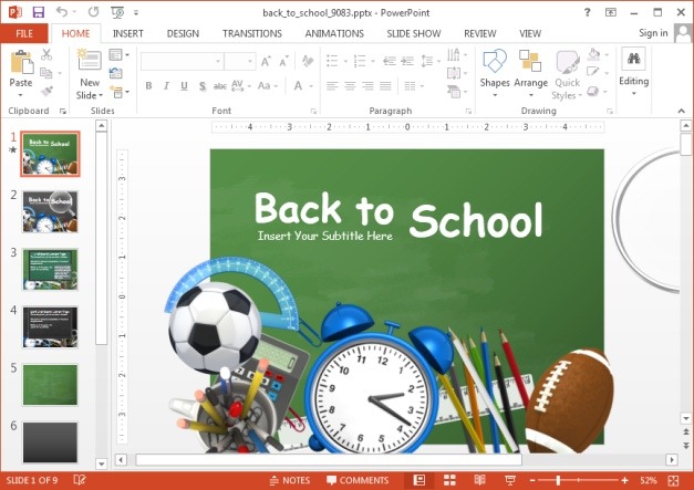 Animated back to school PowerPoint template