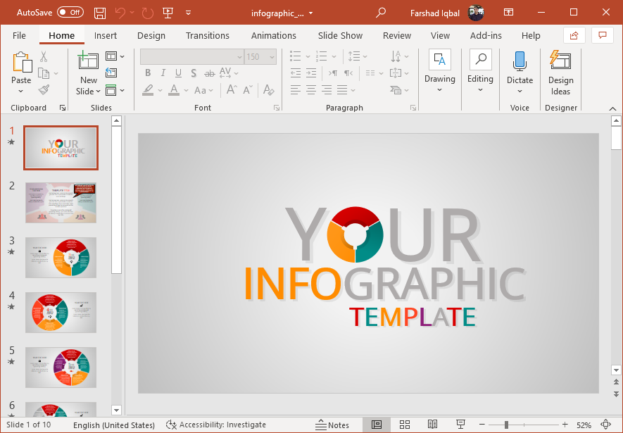 Animated business infographic template for PowerPoint