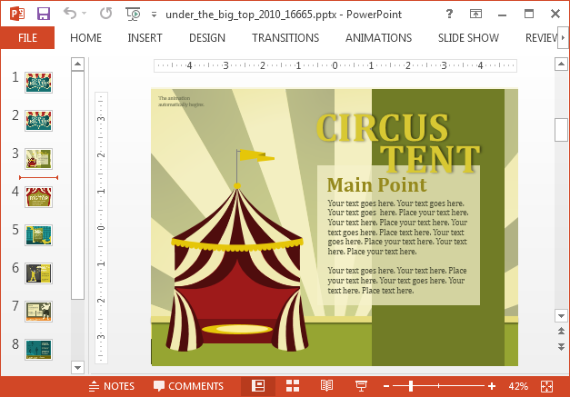 Animated carnival PowerPoint template