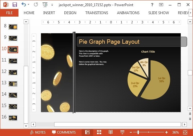 Animated chart with gold coin animation