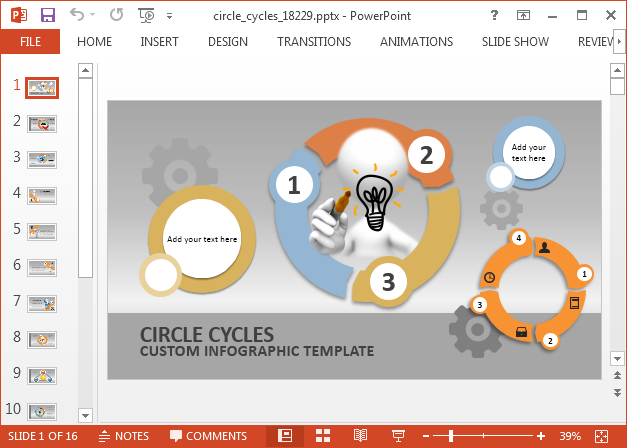 Animated circle cycles PowerPoint template