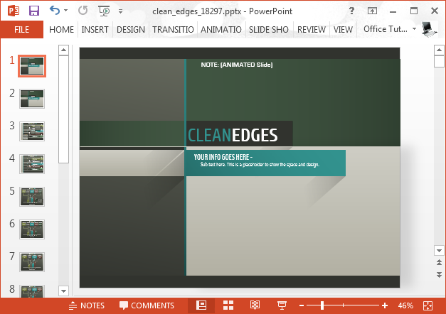 Animated clean edges PowerPoint template