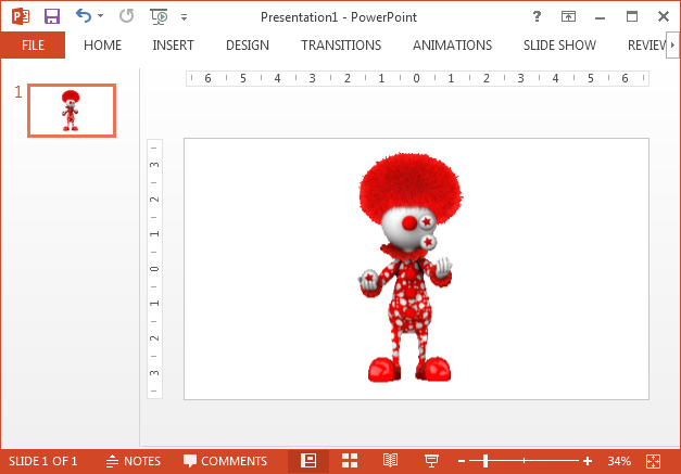 Animated clown clipart for PowerPoint