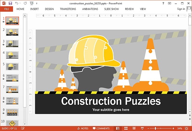 Animated construction puzzles for PowerPoint