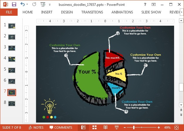 Animated doodle chart slide