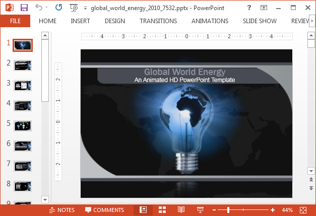 Animated energy PowerPoint template