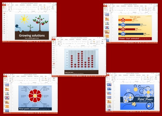 Animated flower templates for PowerPoint and Keynote