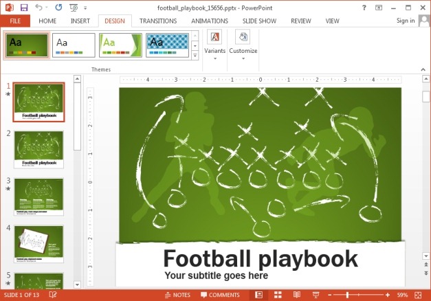 Animated football PowerPoint template