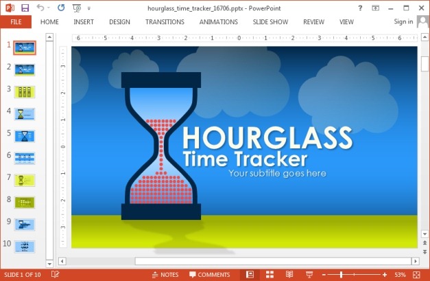 Animated hour glass template for PowerPoint