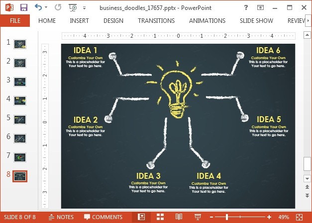 Animated mind map doodle slide