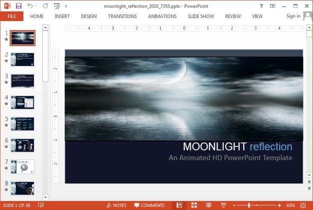 Animated moonlight PowerPoint template