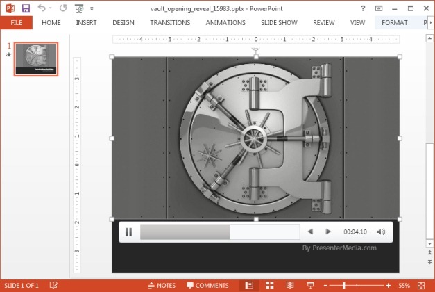 Animated opening vault Video background PowerPoint template